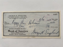 George Englund signed check
