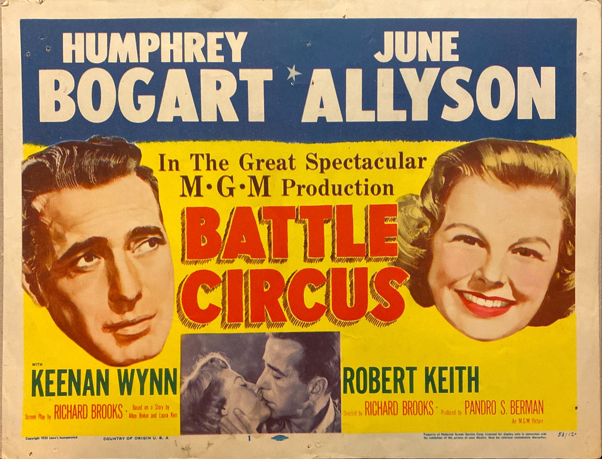 Humphrey Bogart and June Allyson "Battle Circus" original Lobby Card