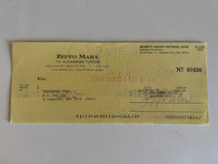 Zeppo Marx signed check