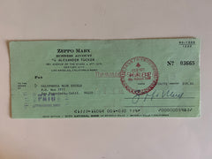 Zeppo Marx signed check