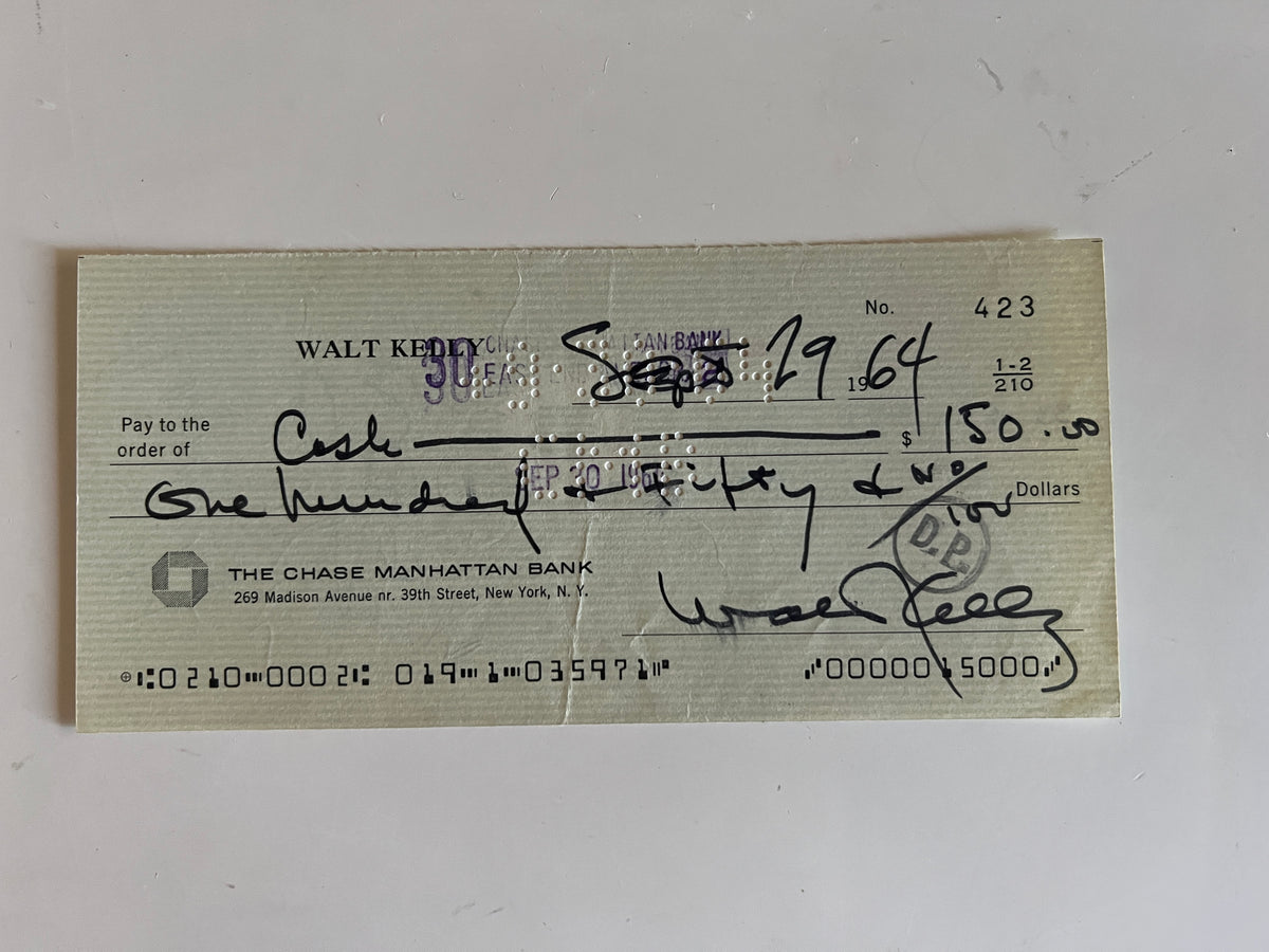 Walt Kelly signed check