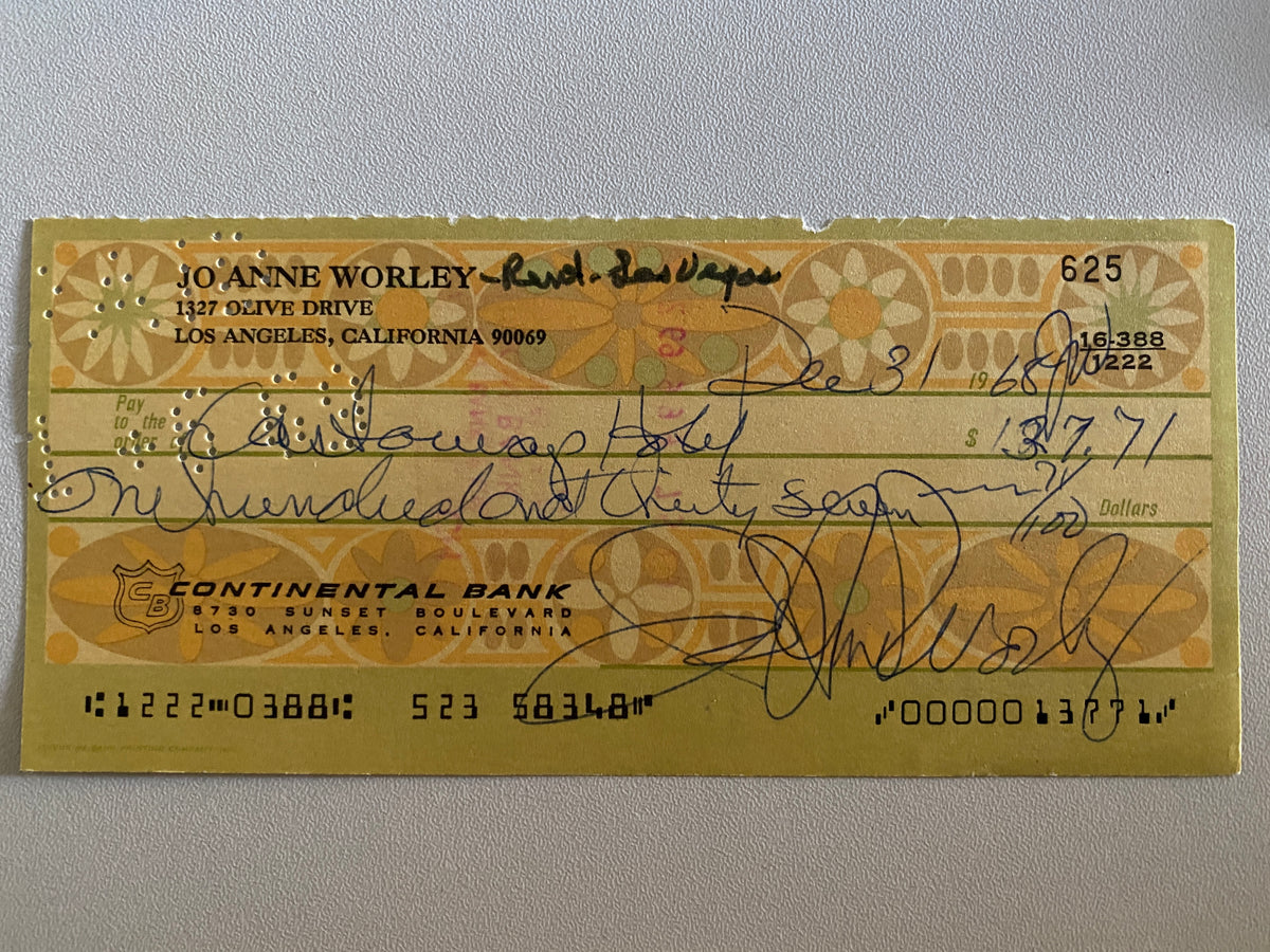 JoAnne  Worley signed check