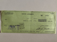 David Janssen signed check