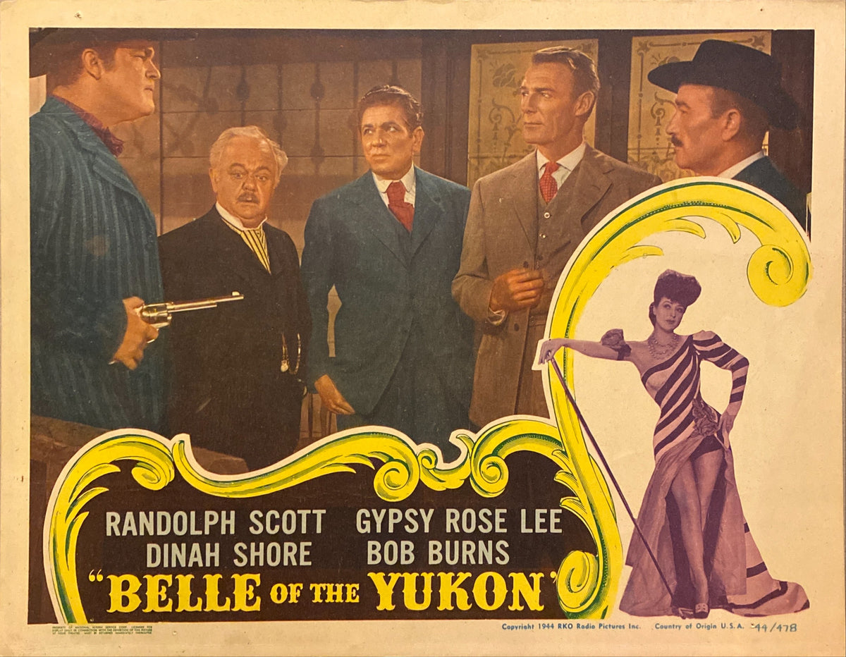 Randolph Scott and Gypsy Rose Lee "Belle of the Yukon" original Lobby Card