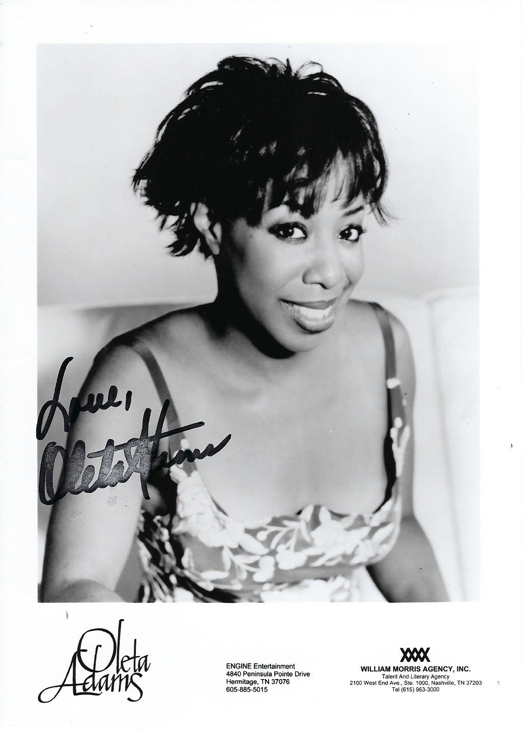Oleta Adams signed photo
