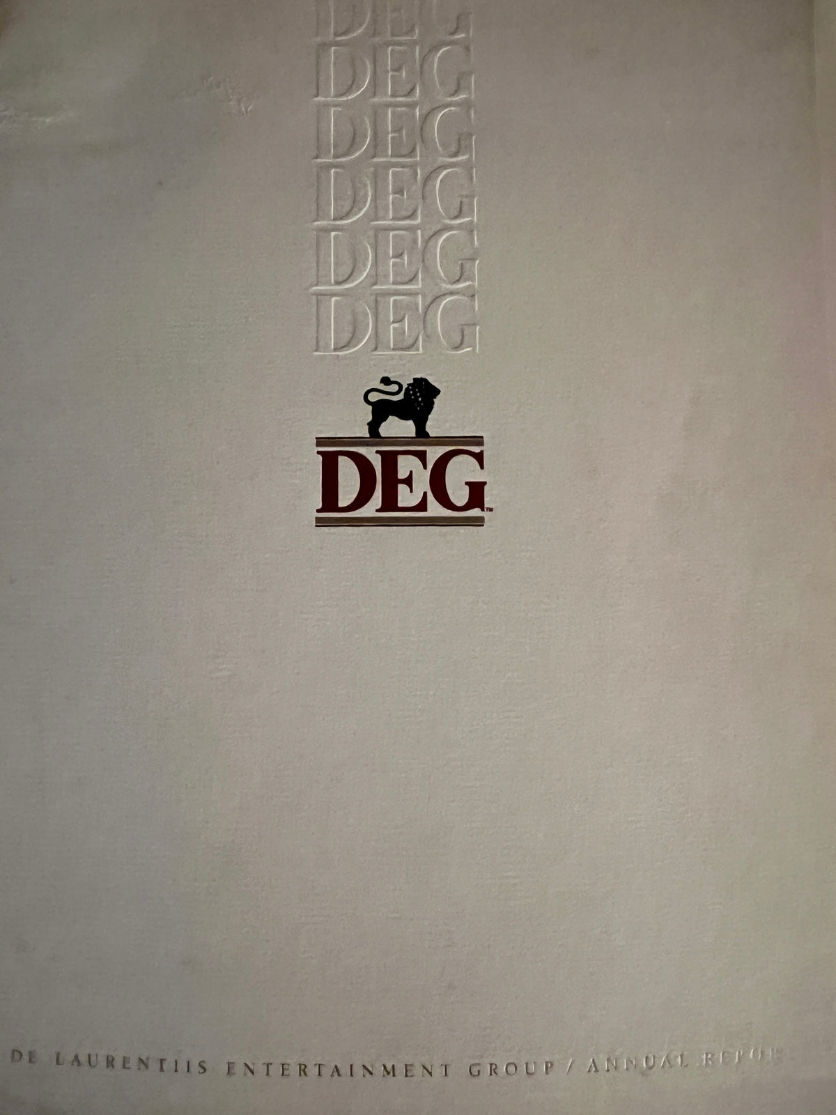 DEG 1986 annual report book