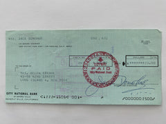Jack Donohue signed check