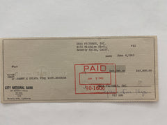 Sylvia Fine Kaye signed check