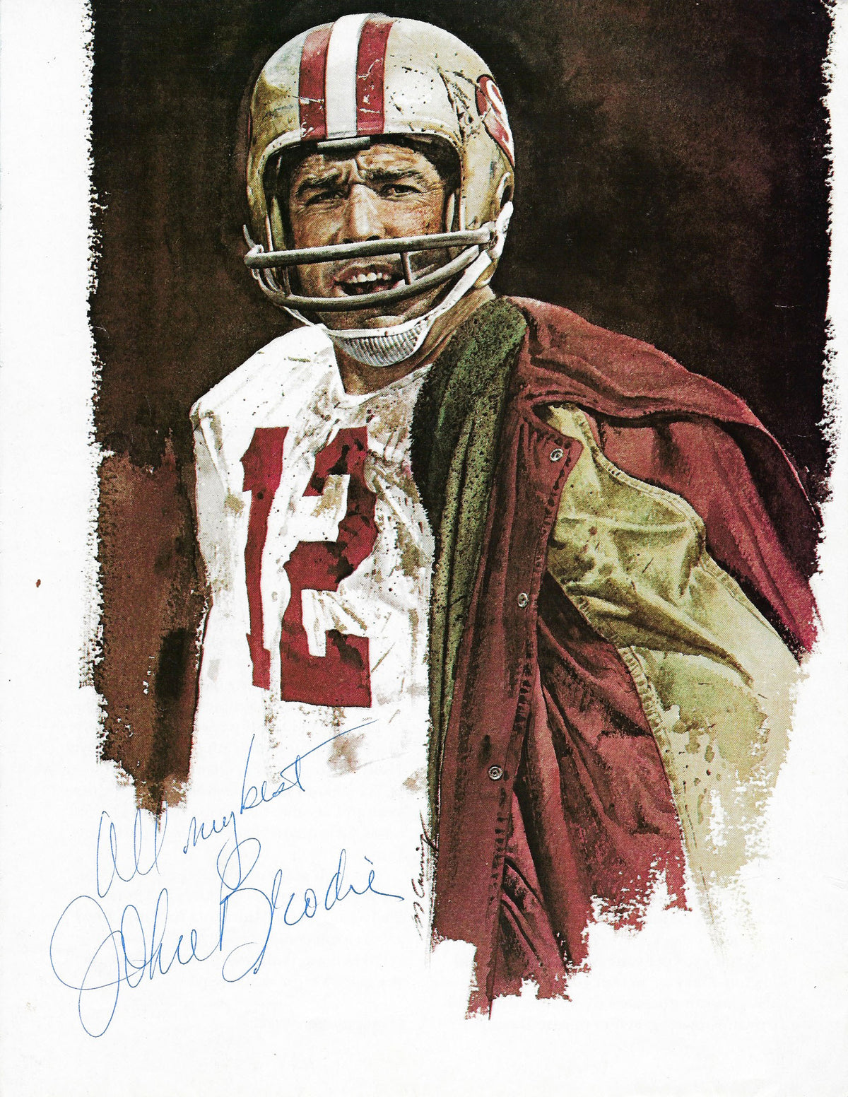 John Brodie signed magazine photo
