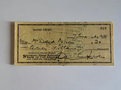 David Niven signed check