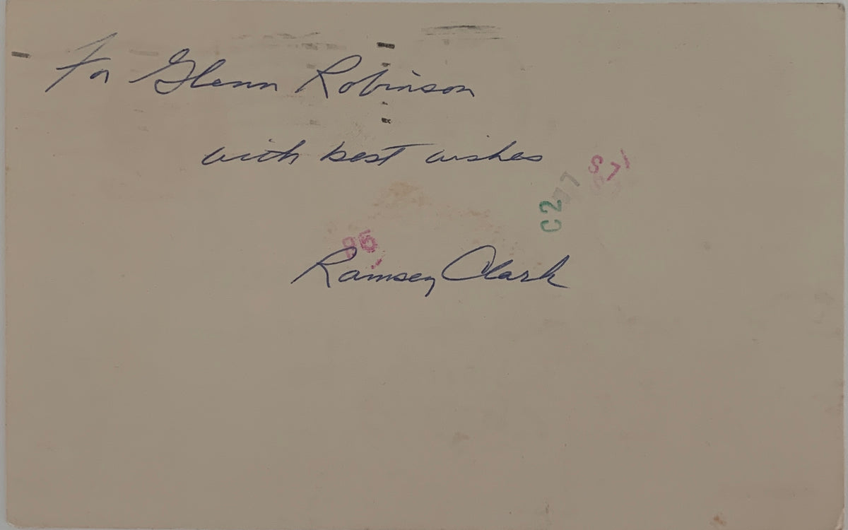 Attorney General Ramsey Clark original signature