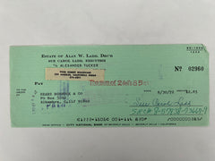 Sue Carol Ladd signed check