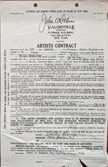 Dolly Dumplin Signed Vaudeville Artists Contract