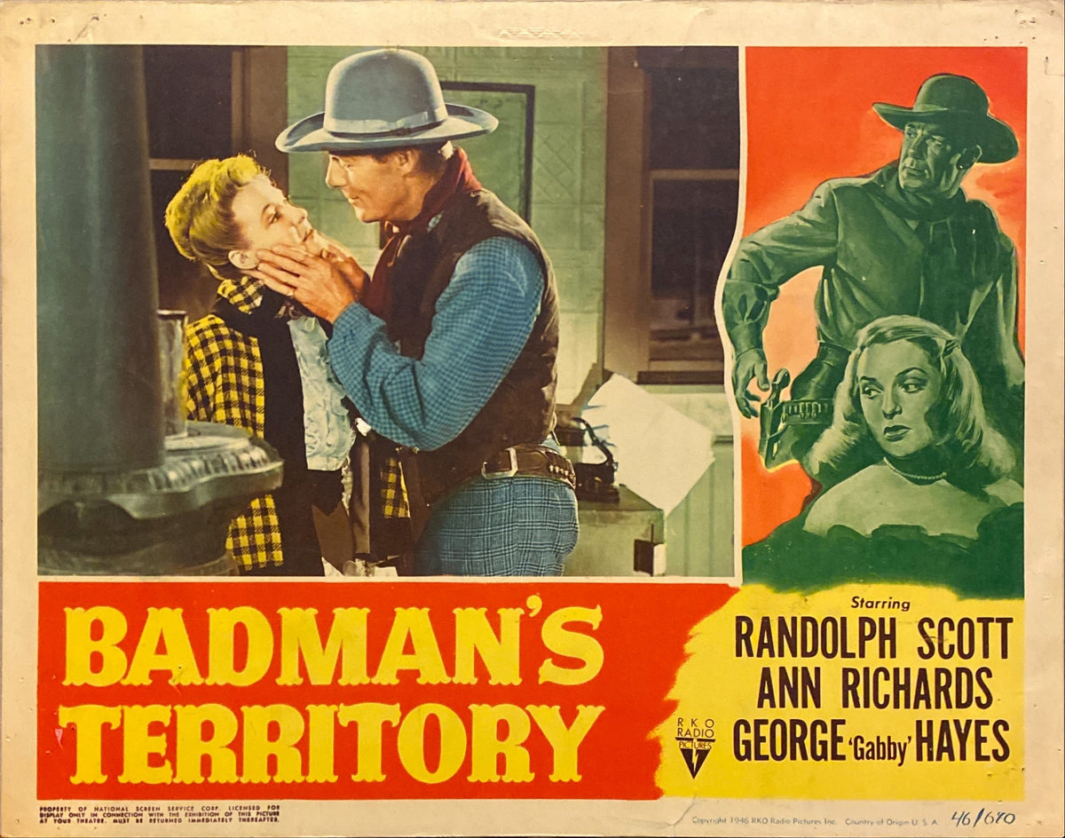 Randolph Scott "Badman's Territory" original Lobby Card