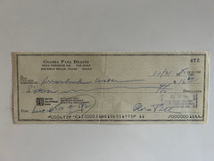 Gloria Pall signed check
