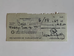 Walt Kelly signed check