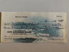 Bruce Dern signed check