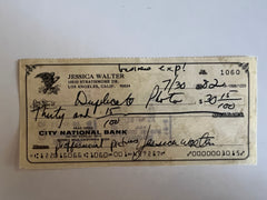 Jessica Walter signed check