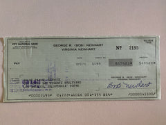 Bob Newhart signed check
