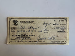 Jessica Walter signed check
