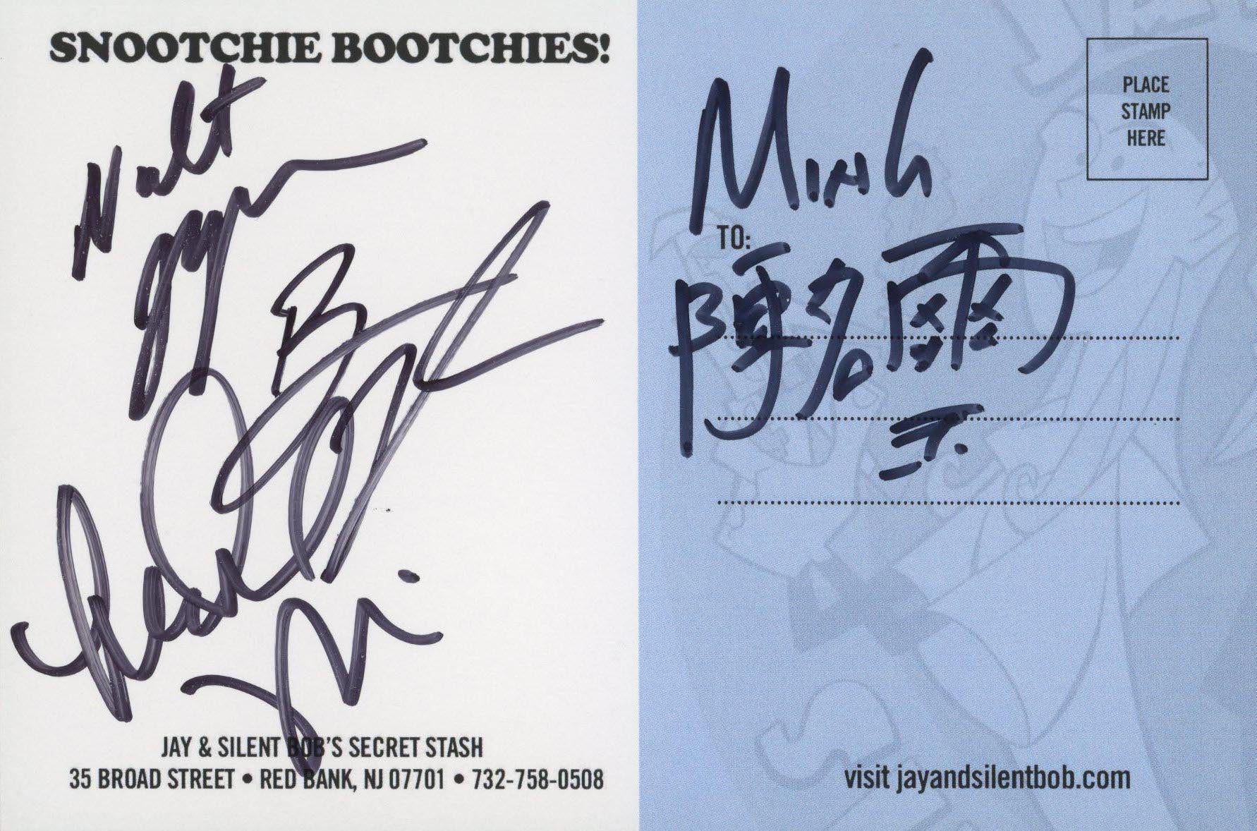Jay and Silent Bob's Secret Stash signed post card