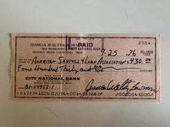 Jessica Walter signed check