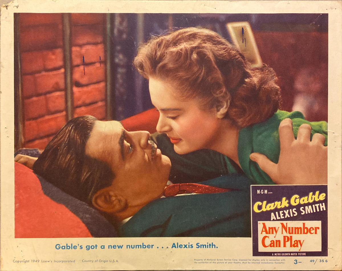 Clark Gable and Alexis Smith "Any Number Can Play" original Lobby Card