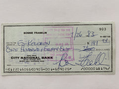Bonnie Franklin signed check
