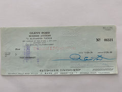 Glenn Ford signed check
