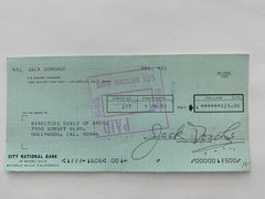 Jack Donohue signed check
