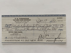 Walter Cunningham signed check