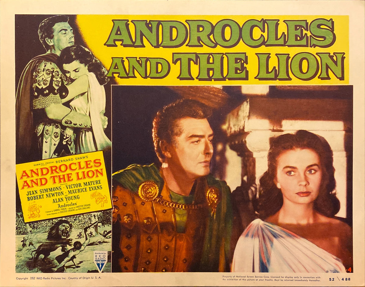 Jean Simmons and Victor Mature "Androcles and the Lion" original lobby card
