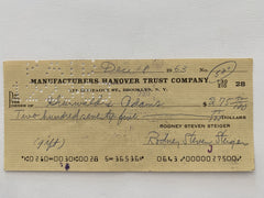 Rod Steiger signed check