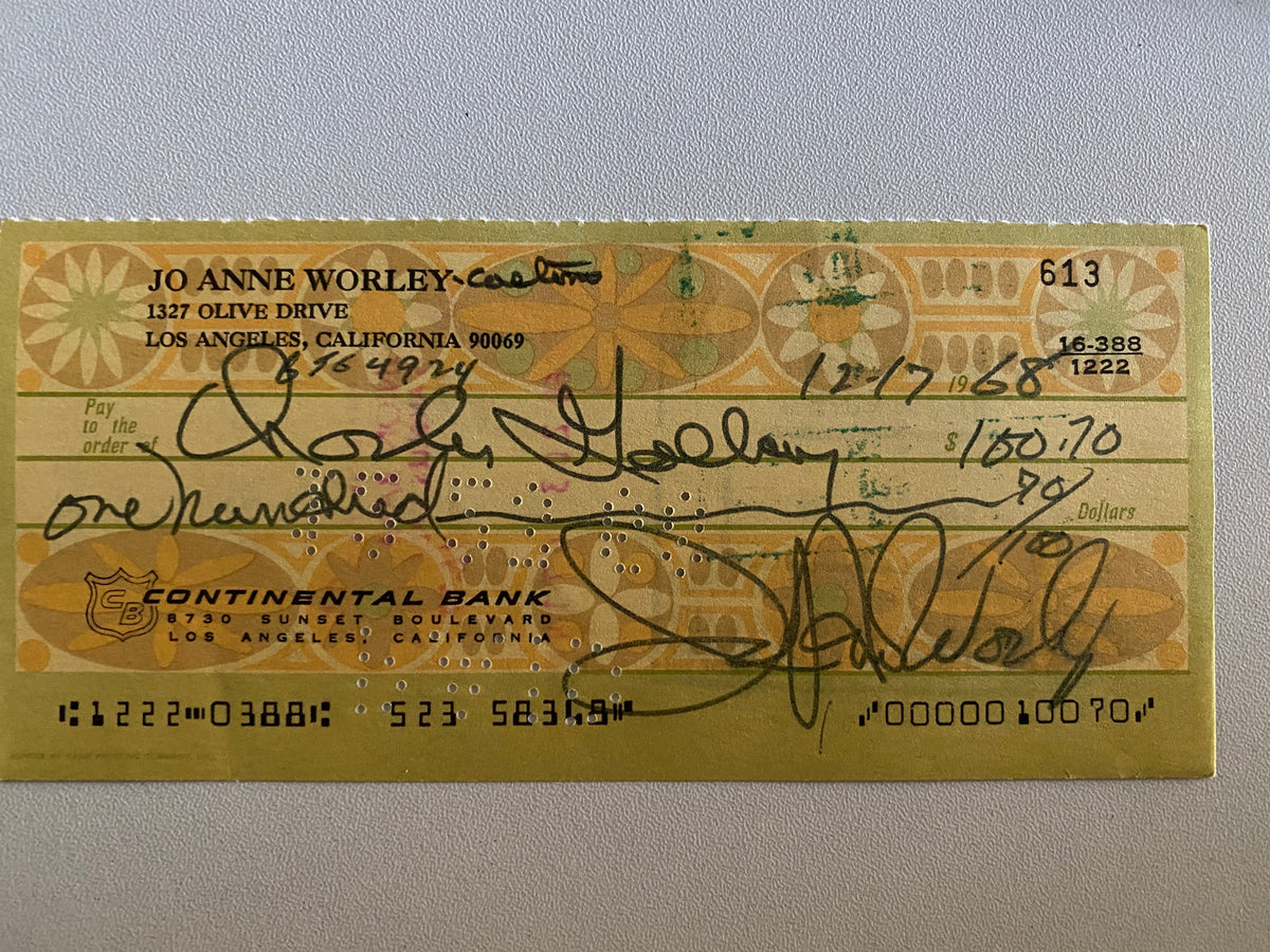 JoAnne  Worley signed check