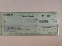 Bob Newhart signed check