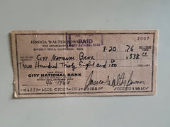 Jessica Walter signed check