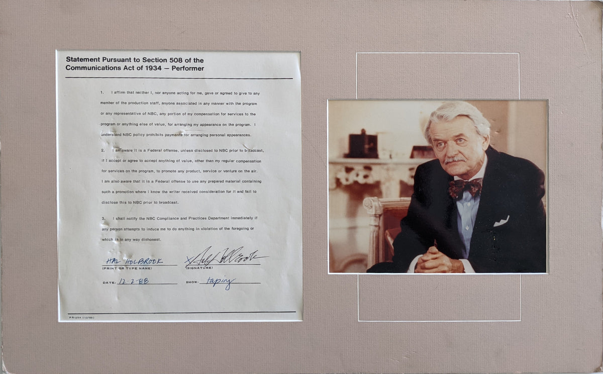Hal Holbrook signed Communications Act of 1934