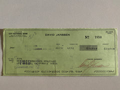 David Janssen signed check