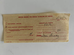 Desi Arnaz signed bank receipt