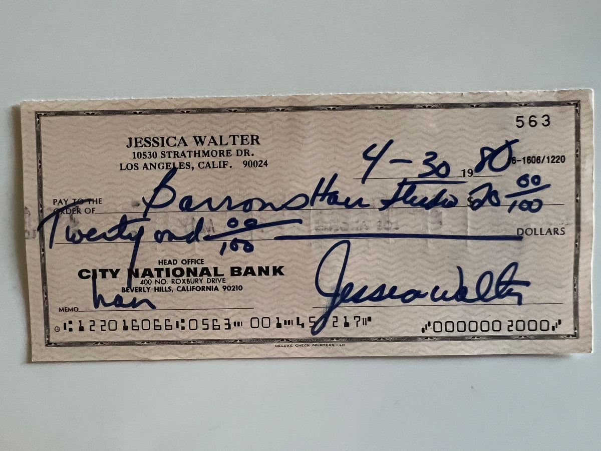 Jessica Walter signed check