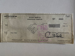Quinn Martin signed check
