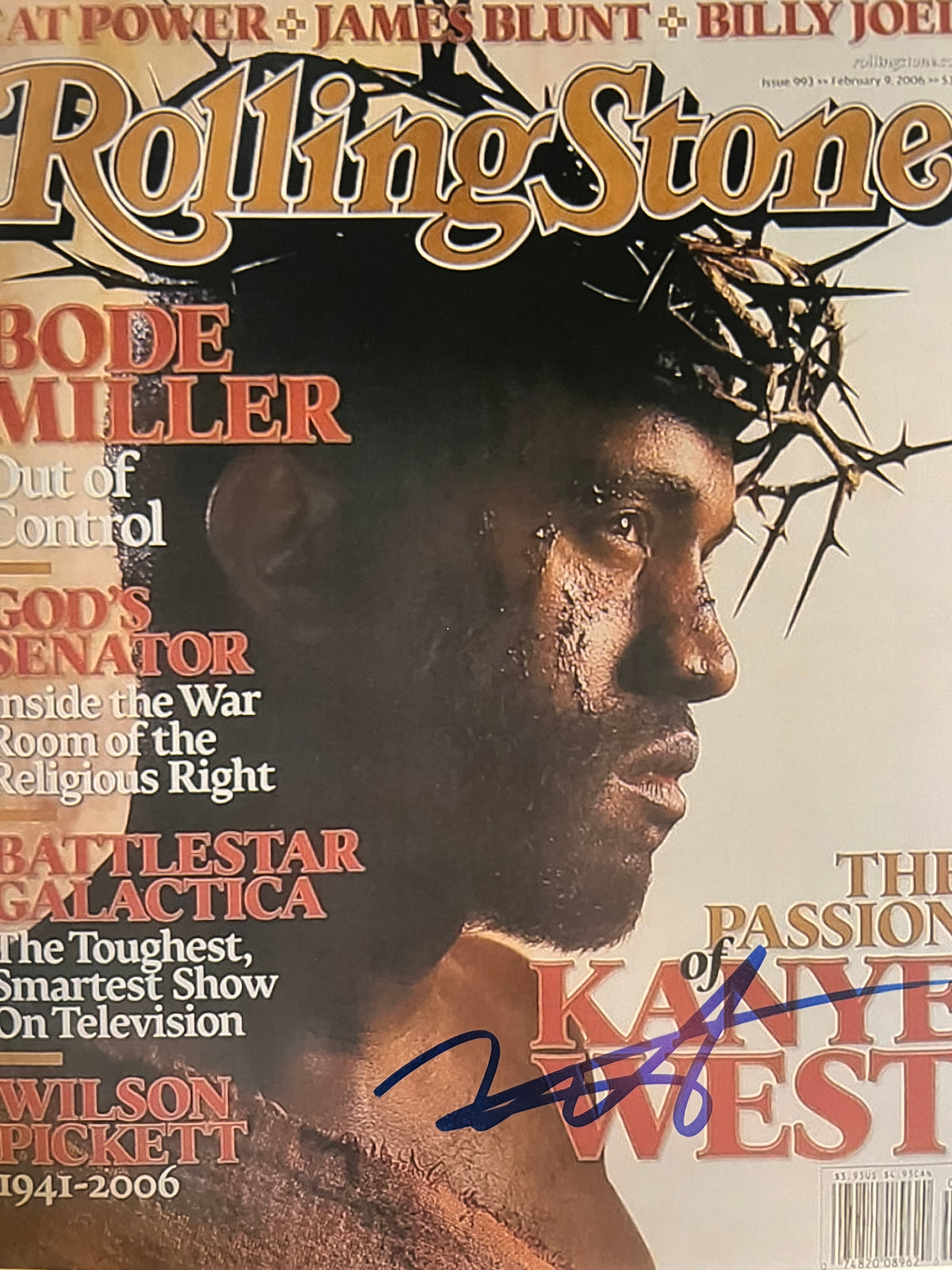 Kanye West signed Rolling Stone Magazine cover photo
