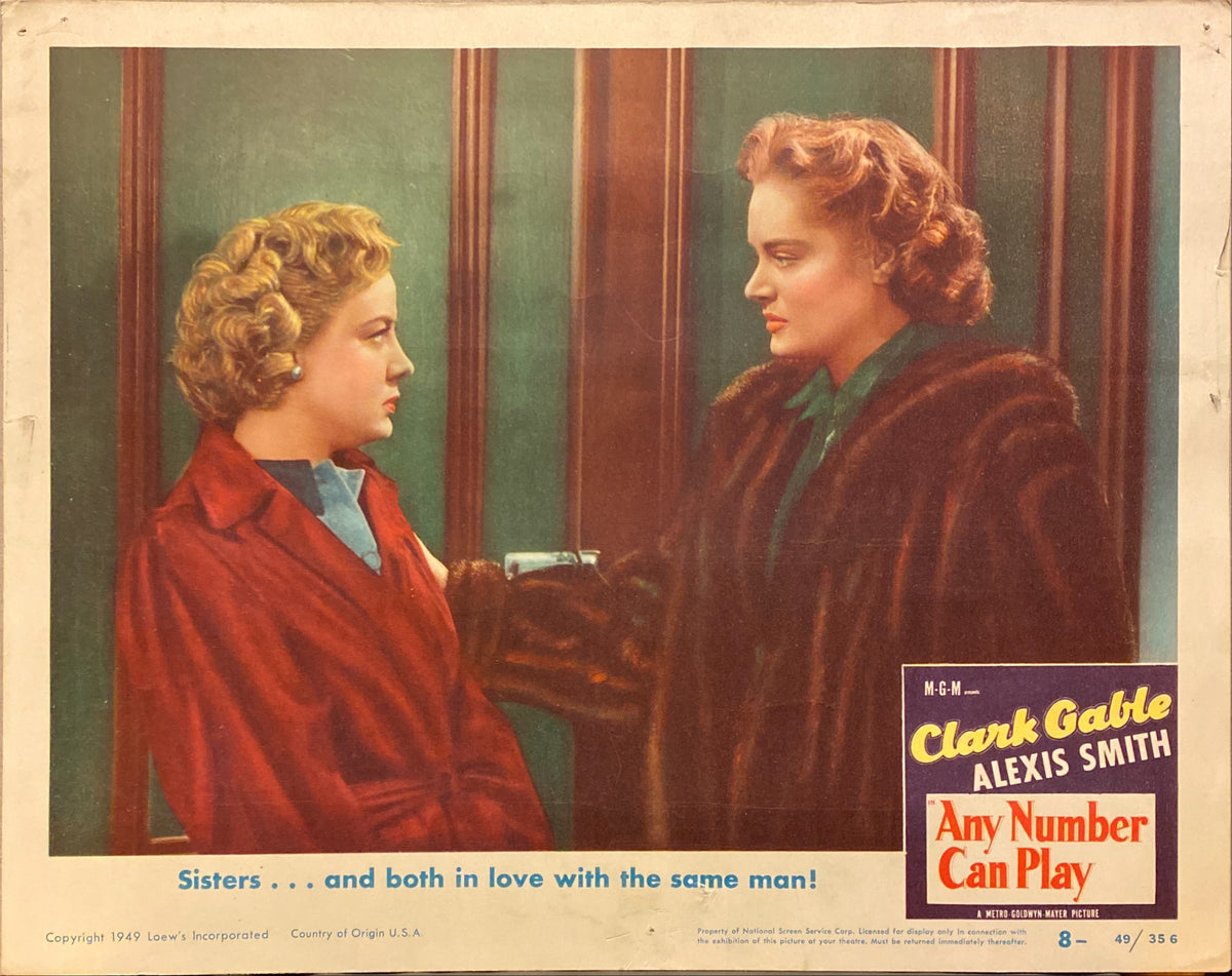 Clark Gable and Alexis Smith "Any Number Can Play" original Lobby Card