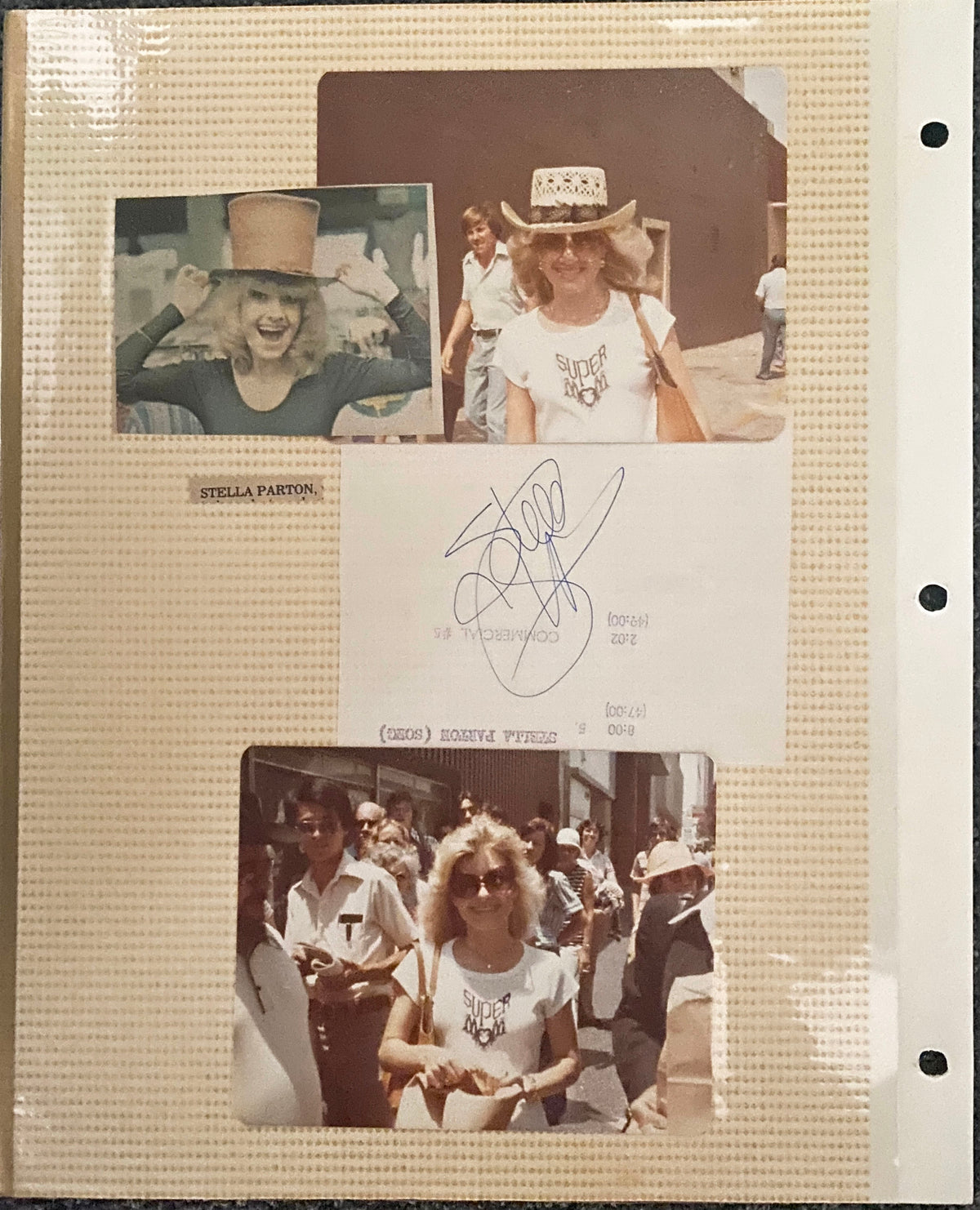 Stella Parton photo album page with cut