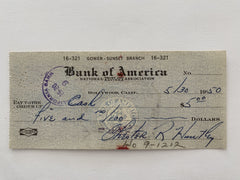 Chester Huntley signed check