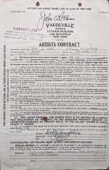 Dolly Dumplin Signed Vaudeville Artists Contract