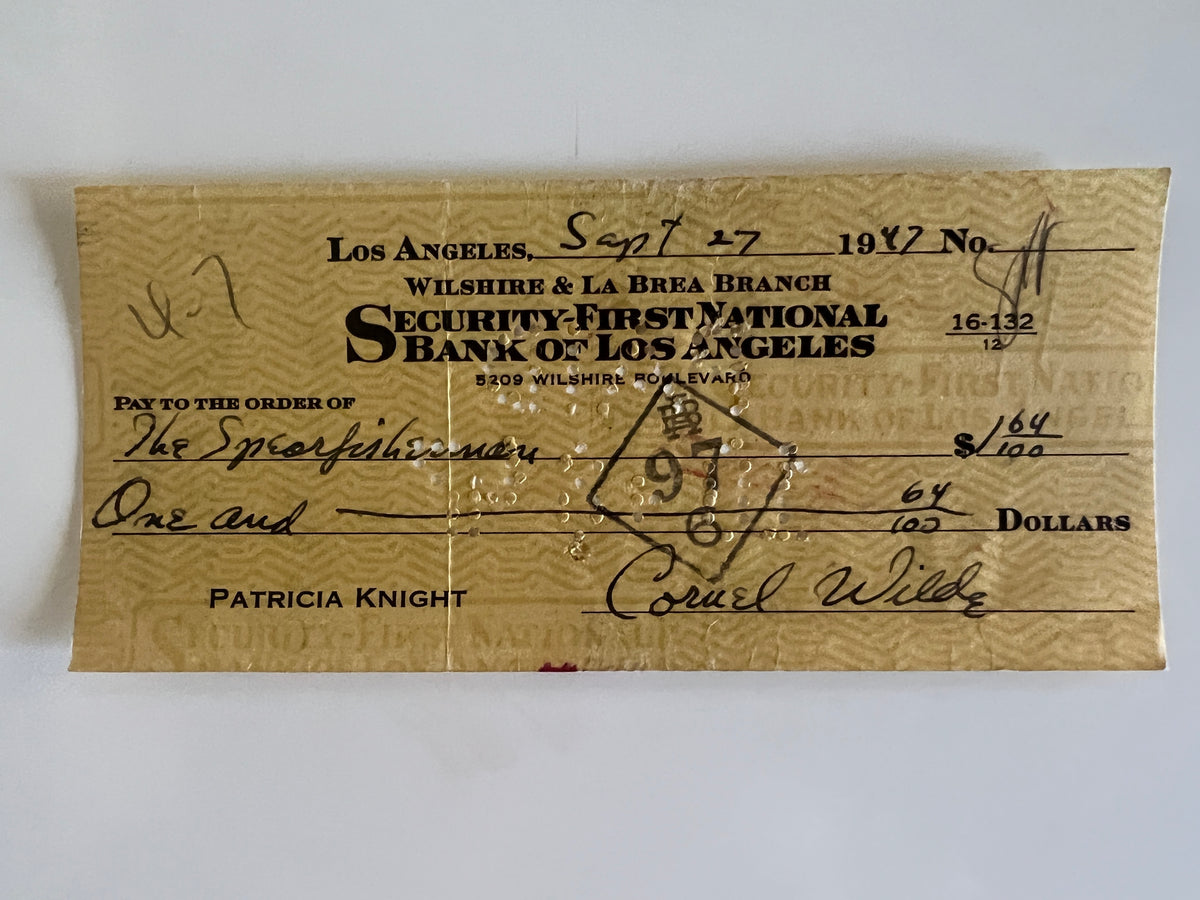 Cornel Wilde signed check