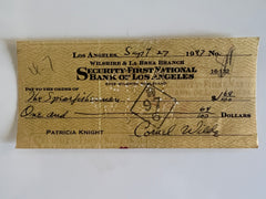 Cornel Wilde signed check