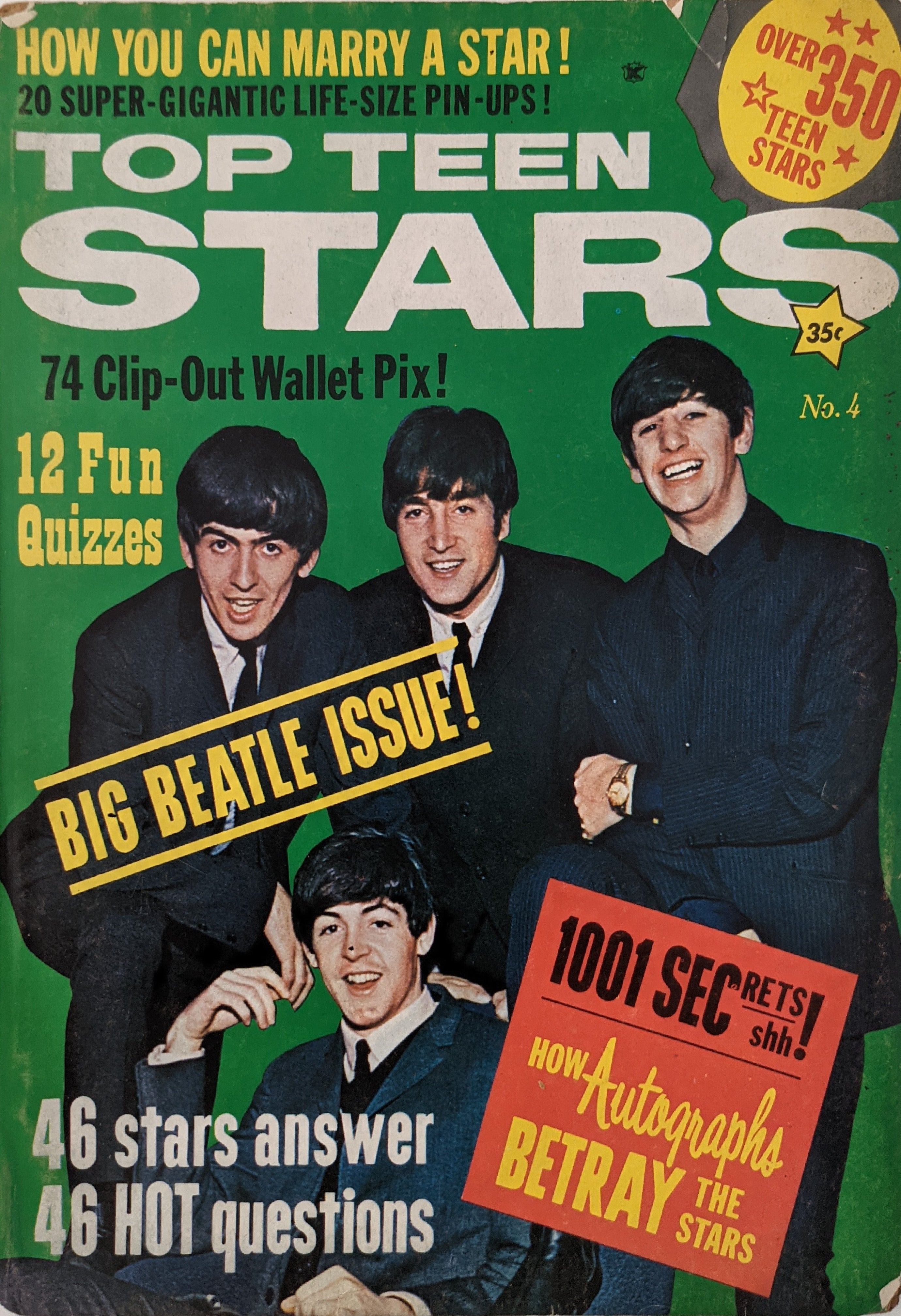 1964 Beatles TOP TEEN STARS magazine Issue #4