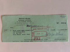 Zeppo Marx signed check